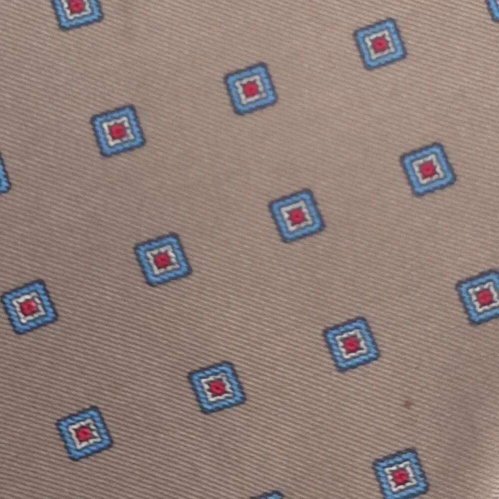 CHRISTIAN DIOR Men's Silk Tie Taupe Fabric Woven Italy Vintage USA Made WPL125‎